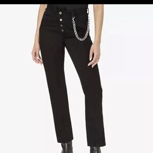 WeWoreWhat Black Ankle Jeans with Chain Detail